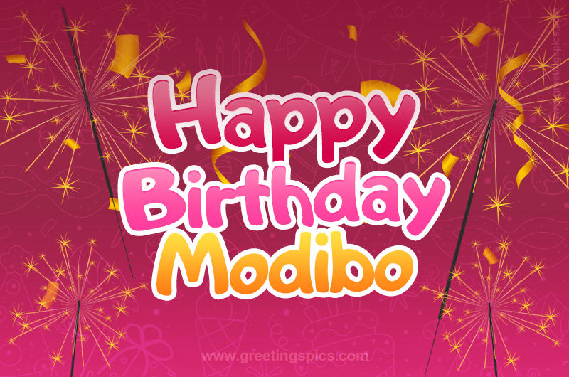 Happy Birthday Modibo Image with sparklers