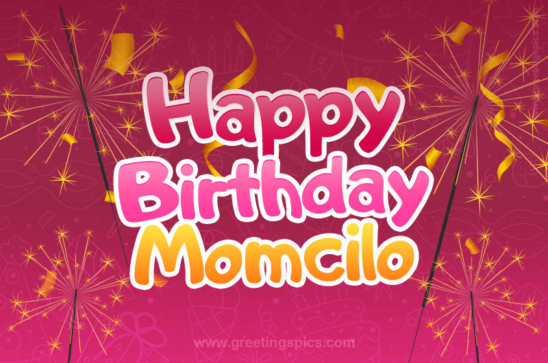 Happy Birthday Momcilo Image with sparklers