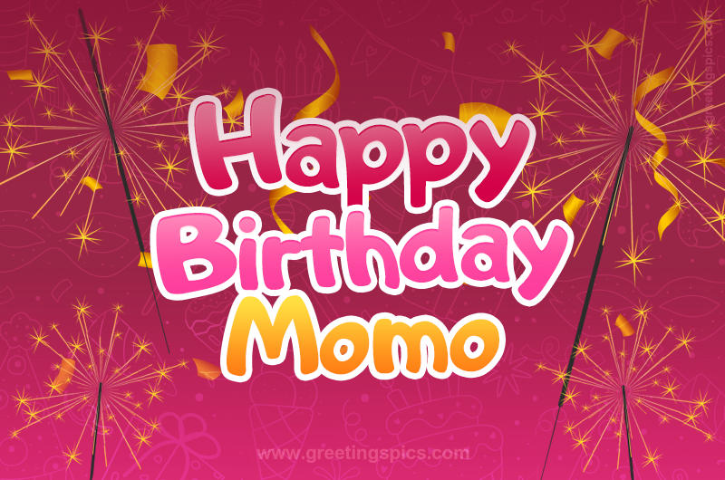 Happy Birthday Momo Image with sparklers