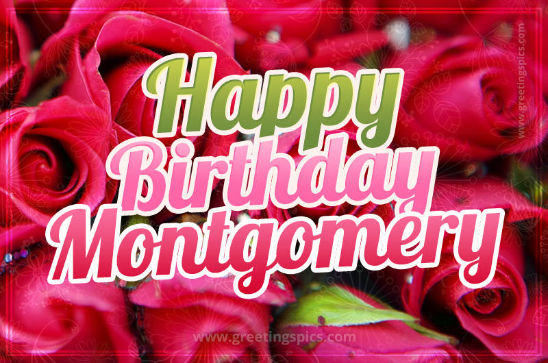 Happy Birthday Montgomery beautiful Image with red roses