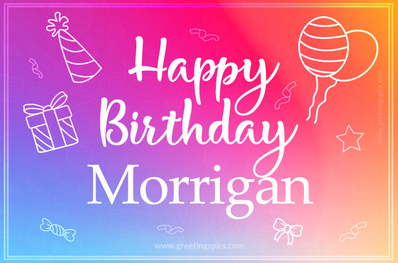 Colorful Happy Birthday Card For Morrigan