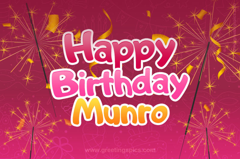 Happy Birthday Munro Image with sparklers