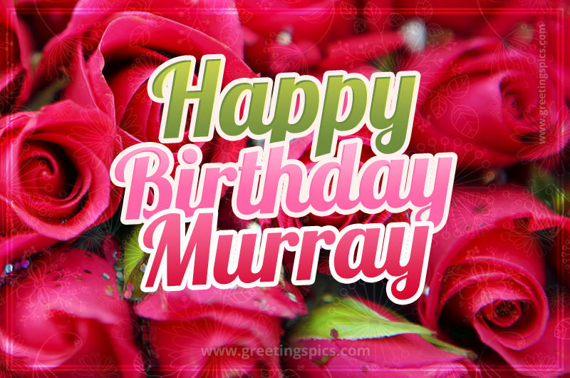 Happy Birthday Murray beautiful Image with red roses