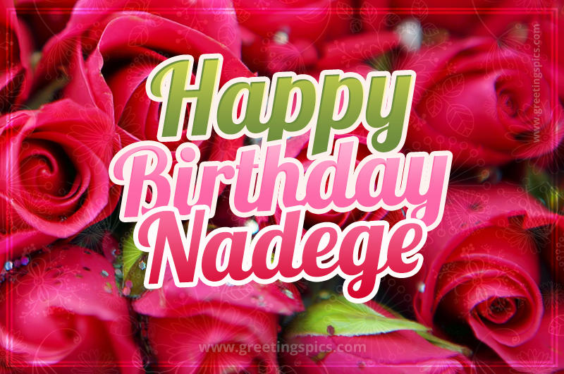 Happy Birthday Nadege beautiful Image with red roses