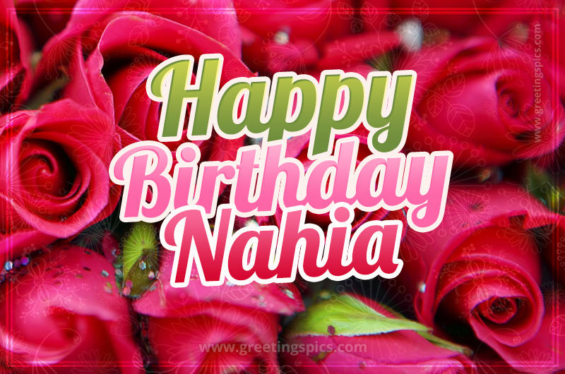 Happy Birthday Nahia beautiful Image with red roses