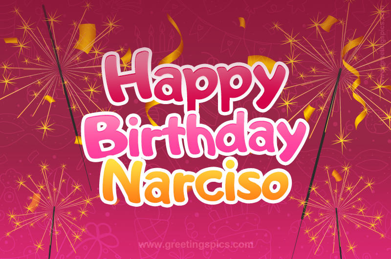 Happy Birthday Narciso Image with sparklers