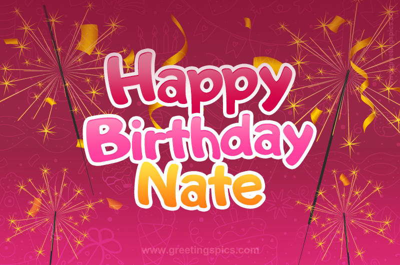 Happy Birthday Nate Image with sparklers