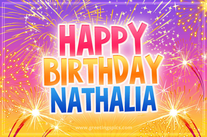 Happy Birthday Nathalia Picture with fireworks