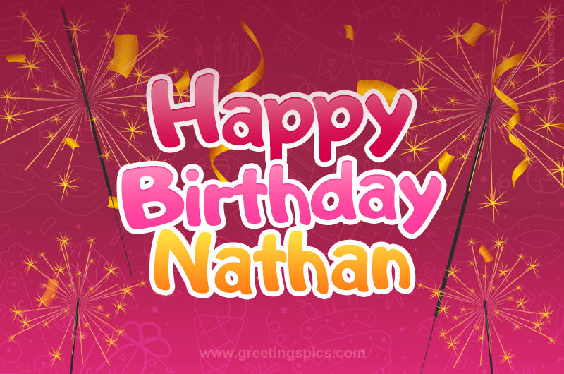 Happy Birthday Nathan Image with sparklers