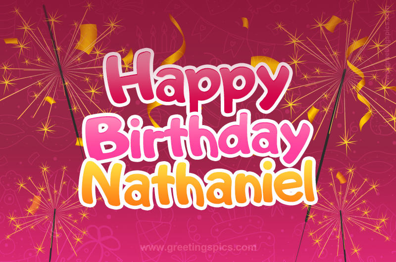 Happy Birthday Nathaniel Image with sparklers