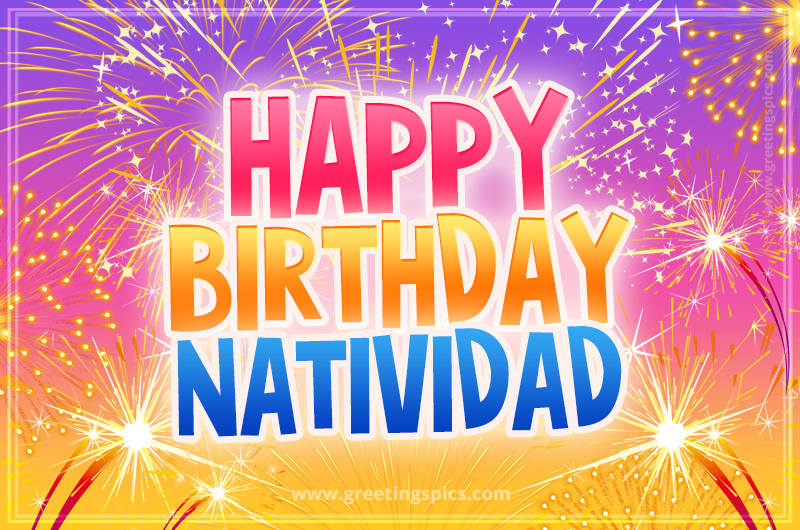 Happy Birthday Natividad Picture with fireworks