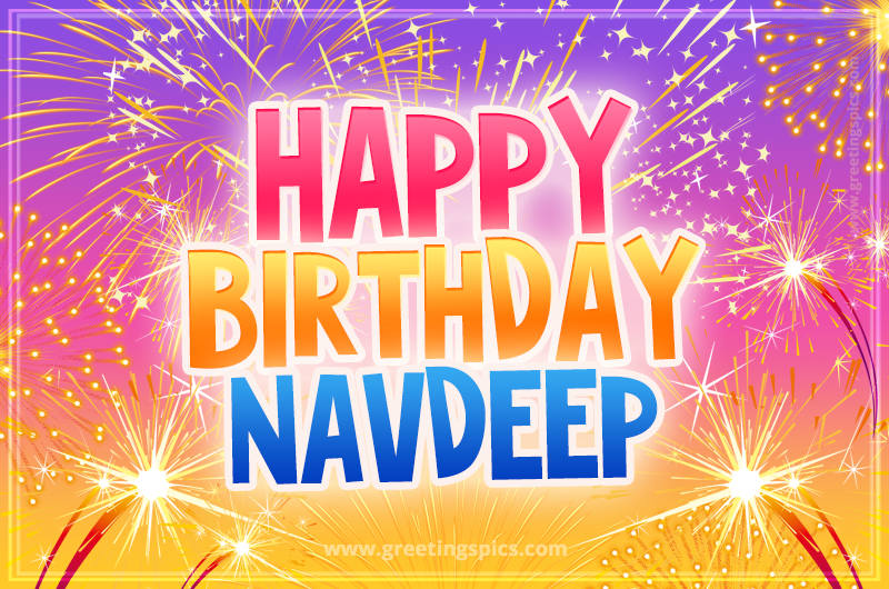 Happy Birthday Navdeep Picture with fireworks