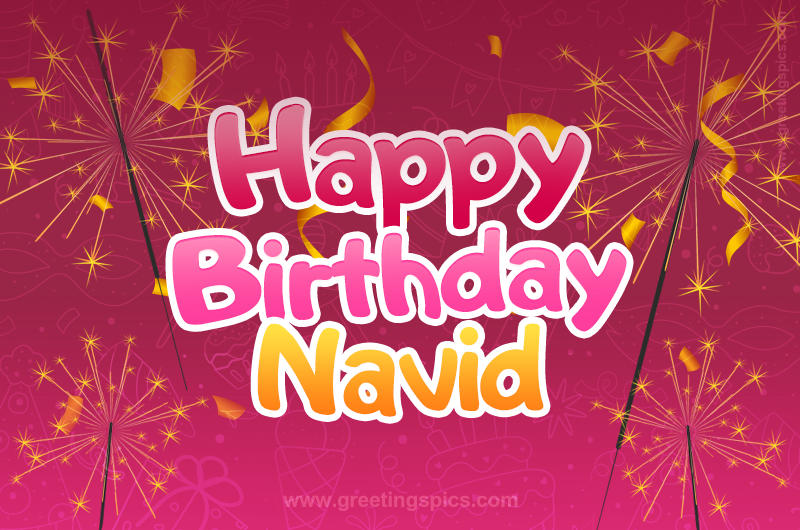 Happy Birthday Navid Image with sparklers