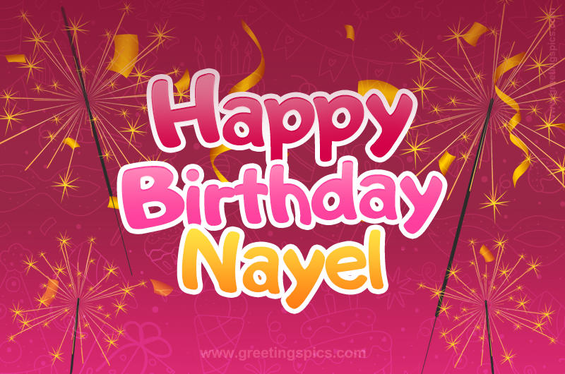 Happy Birthday Nayel Image with sparklers