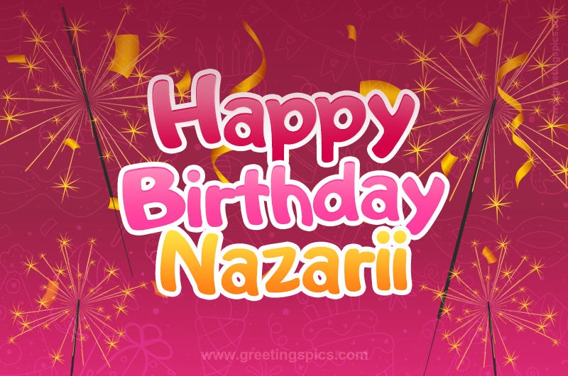 Happy Birthday Nazarii Image with sparklers