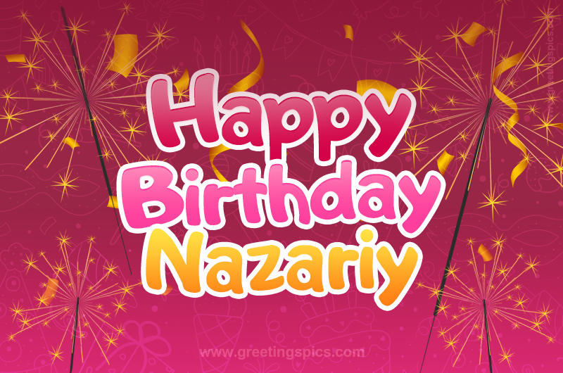 Happy Birthday Nazariy Image with sparklers