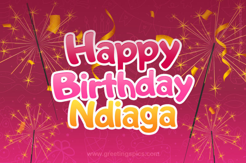 Happy Birthday Ndiaga Image with sparklers