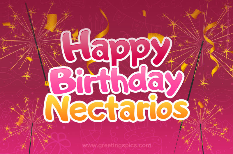 Happy Birthday Nectarios Image with sparklers