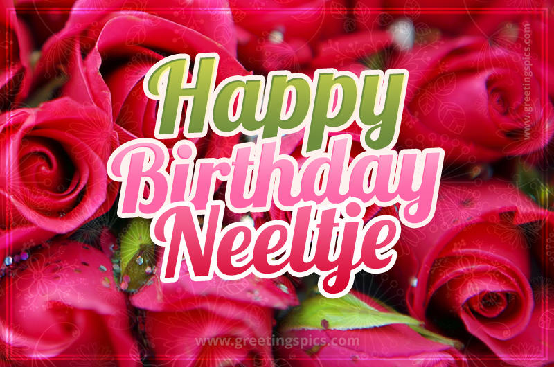 Happy Birthday Neeltje beautiful Image with red roses