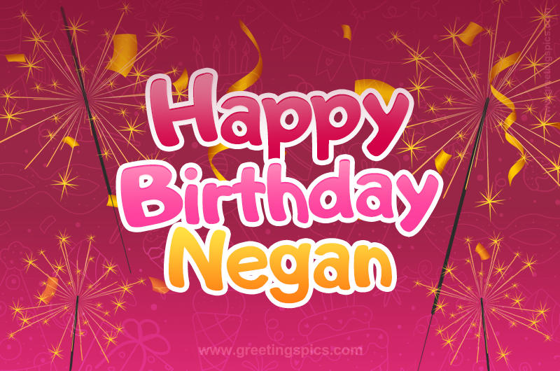 Happy Birthday Negan Image with sparklers