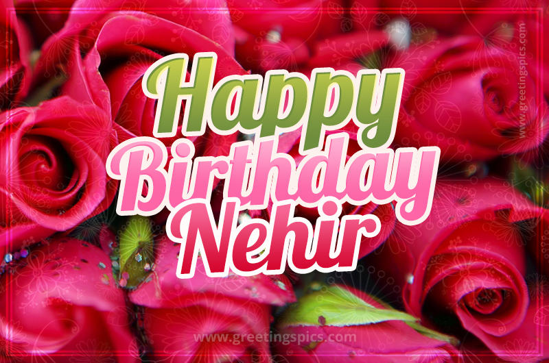 Happy Birthday Nehir beautiful Image with red roses