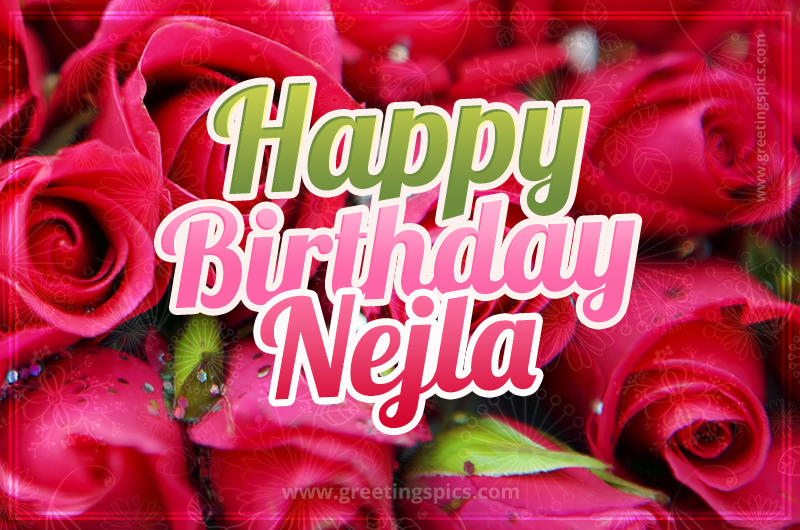 Happy Birthday Nejla beautiful Image with red roses