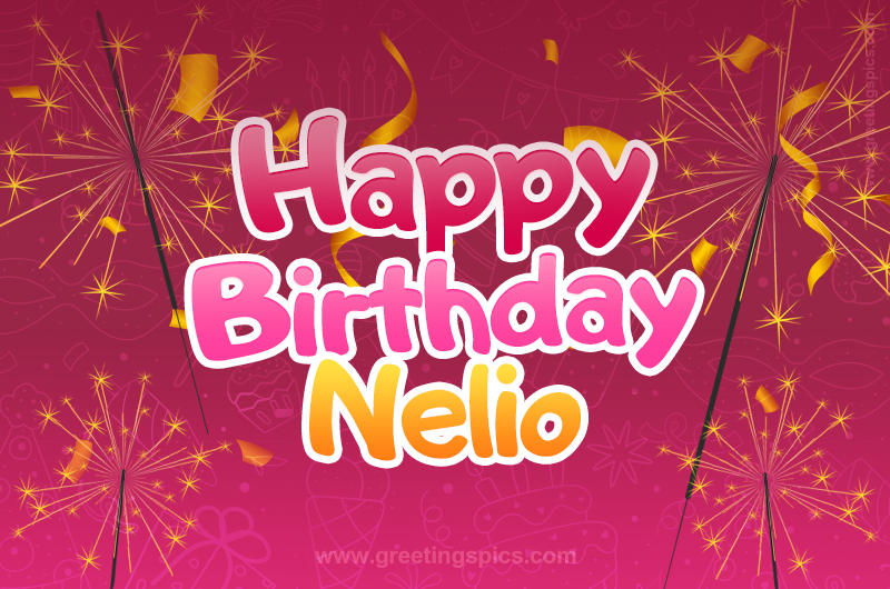 Happy Birthday Nelio Image with sparklers