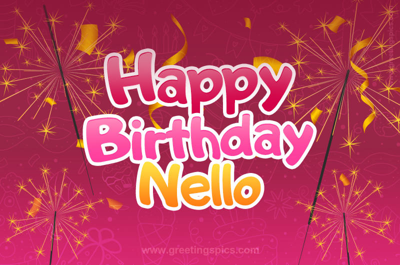 Happy Birthday Nello Image with sparklers