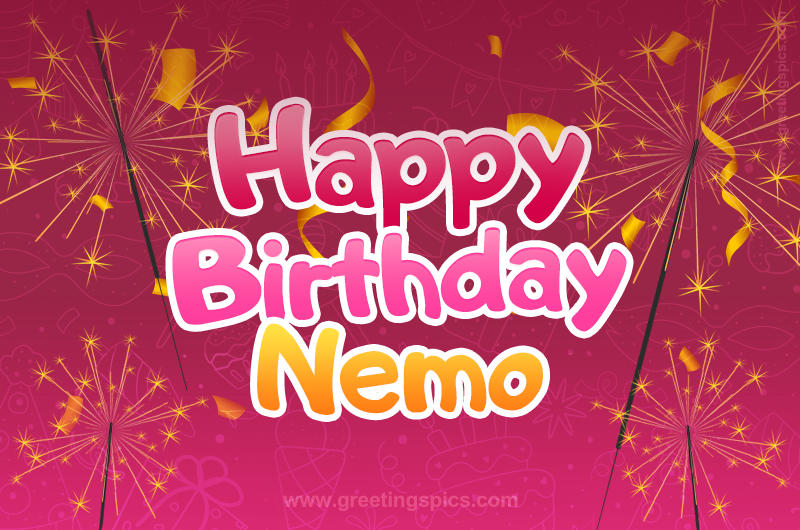 Happy Birthday Nemo Image with sparklers