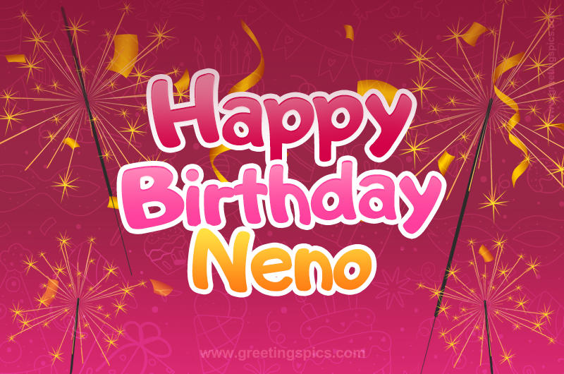 Happy Birthday Neno Image with sparklers