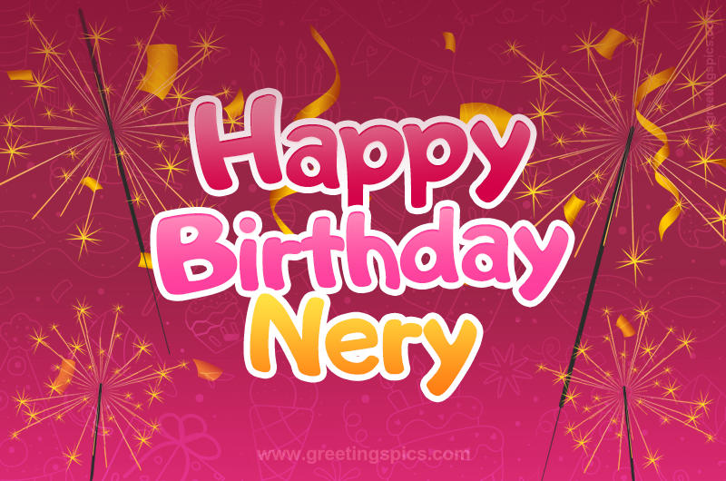 Happy Birthday Nery Image with sparklers