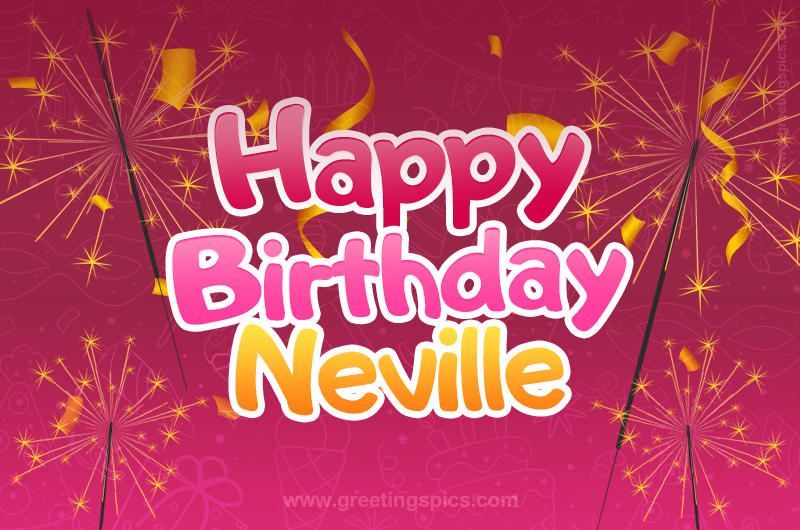 Happy Birthday Neville Image with sparklers