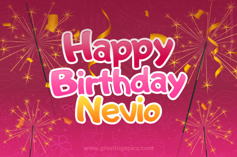 Happy Birthday Nevio Image with sparklers