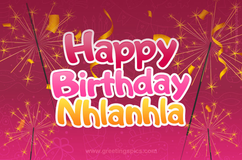 Happy Birthday Nhlanhla Image with sparklers