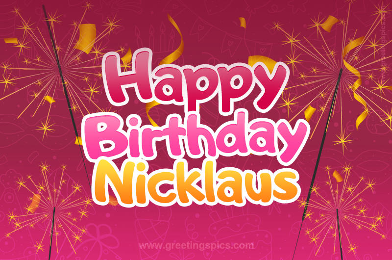 Happy Birthday Nicklaus Image with sparklers