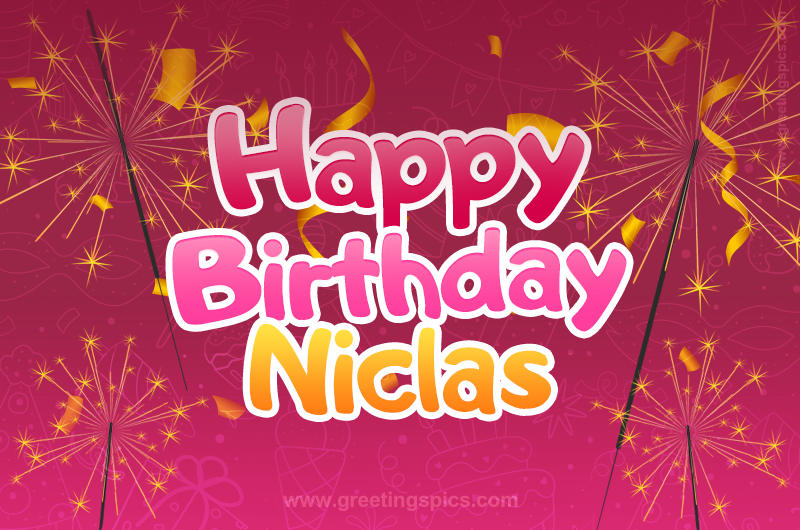 Happy Birthday Niclas Image with sparklers