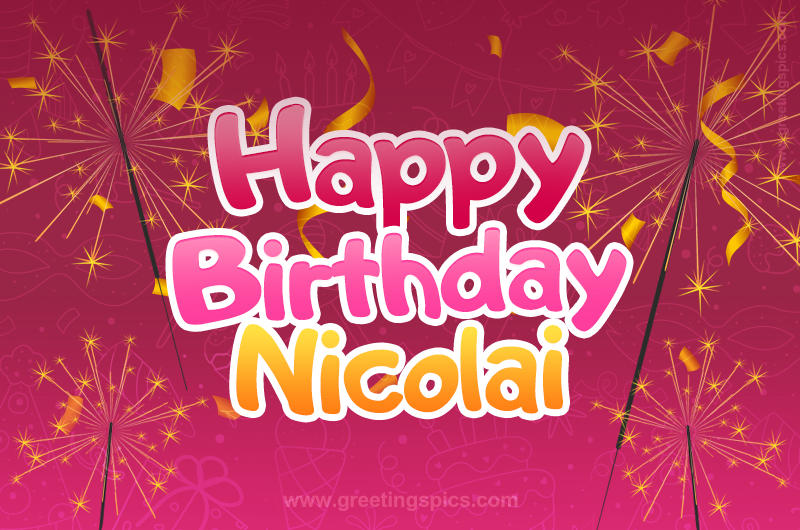 Happy Birthday Nicolai Image with sparklers