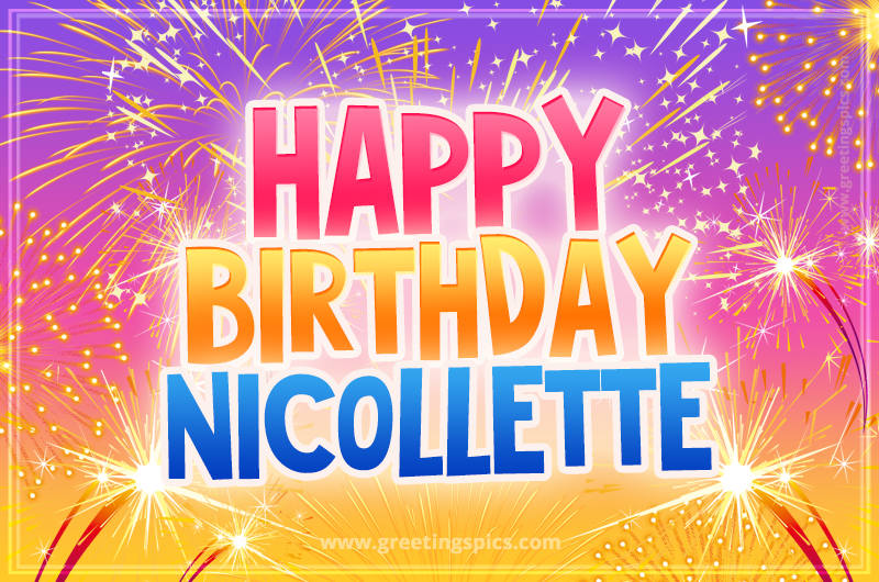 Happy Birthday Nicollette Picture with fireworks