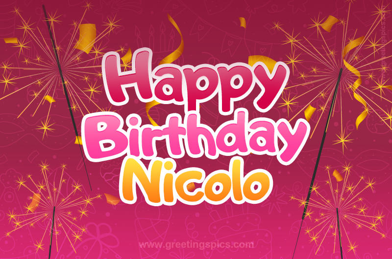 Happy Birthday Nicolo Image with sparklers