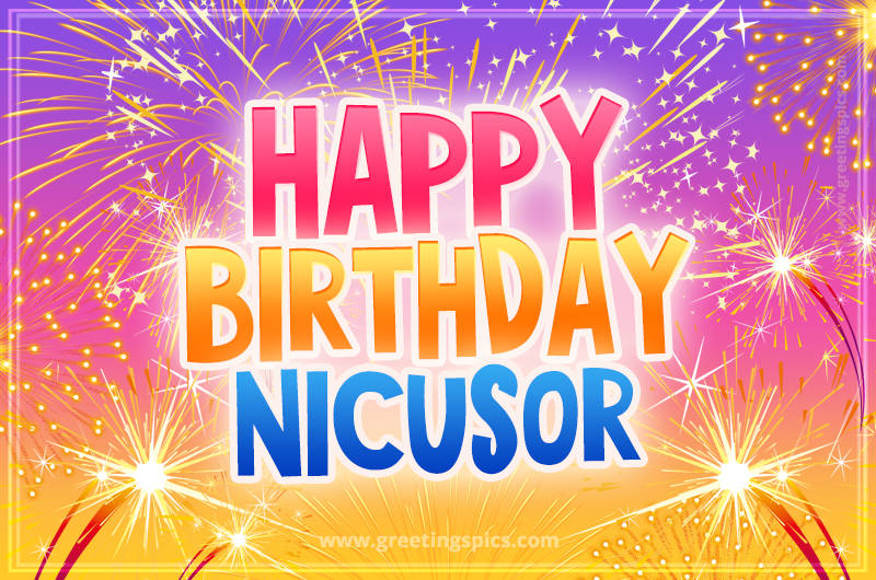 Happy Birthday Nicusor Picture with fireworks