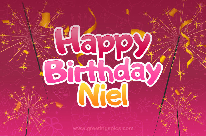 Happy Birthday Niel Image with sparklers