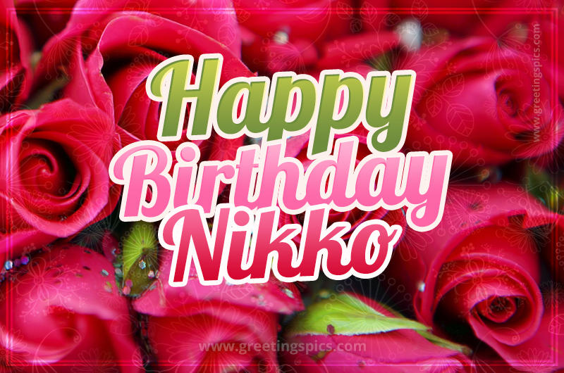 Happy Birthday Nikko beautiful Image with red roses