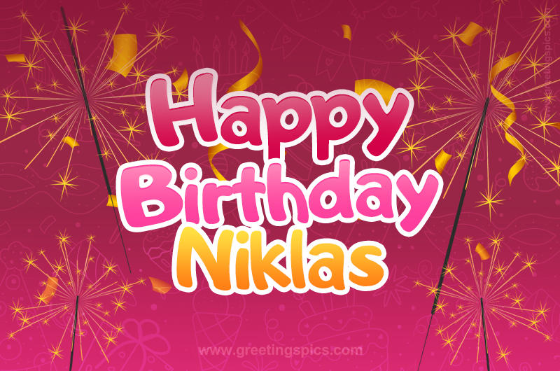 Happy Birthday Niklas Image with sparklers