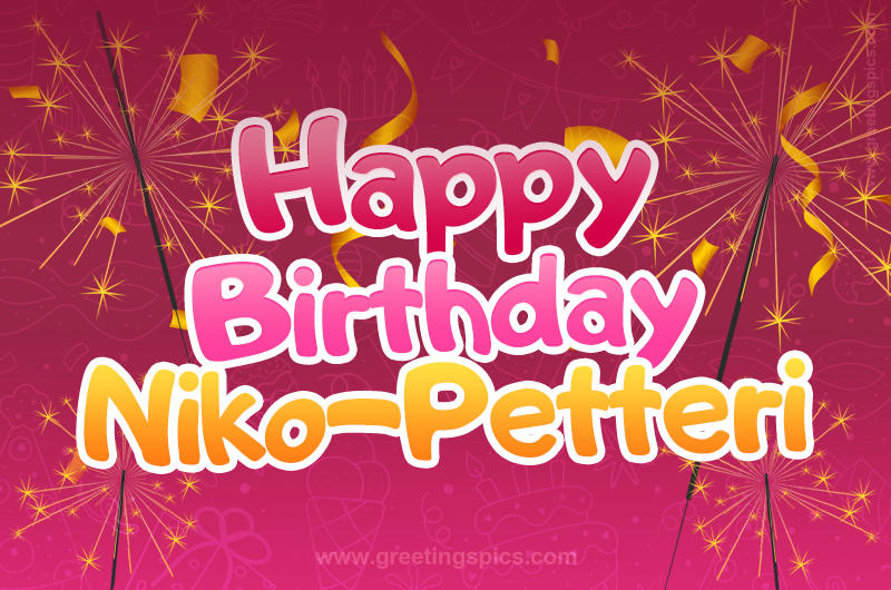 Happy Birthday Niko-Petteri Image with sparklers