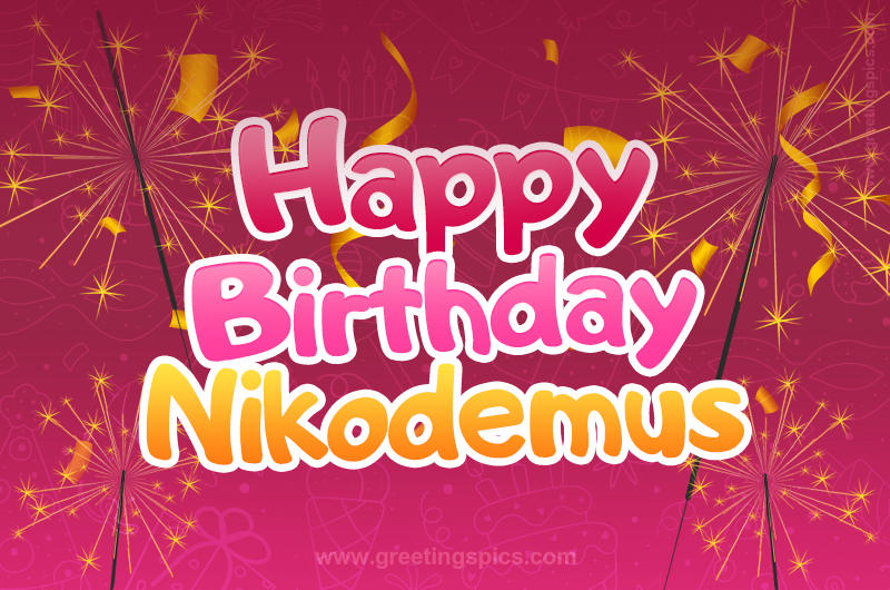 Happy Birthday Nikodemus Image with sparklers