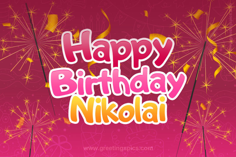 Happy Birthday Nikolai Image with sparklers