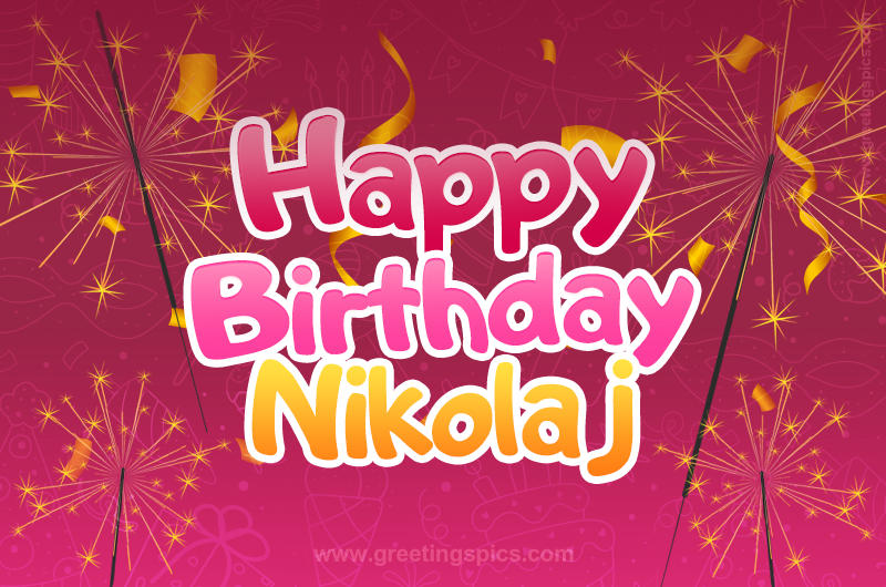 Happy Birthday Nikolaj Image with sparklers