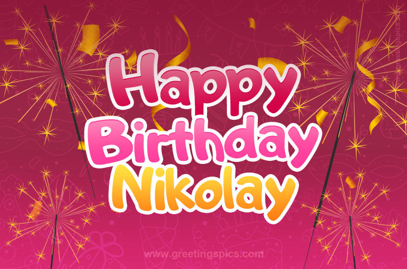 Happy Birthday Nikolay Image with sparklers