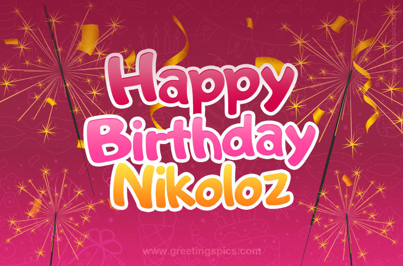 Happy Birthday Nikoloz Image with sparklers