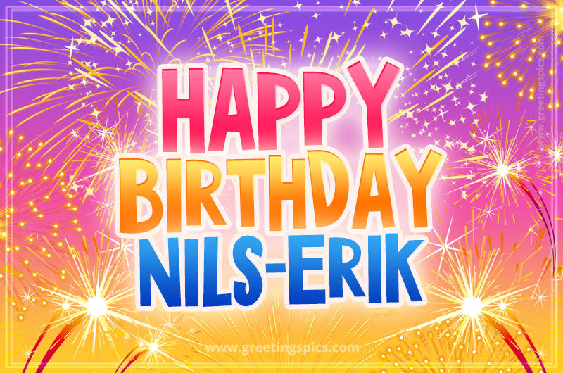 Happy Birthday Nils-Erik Picture with fireworks